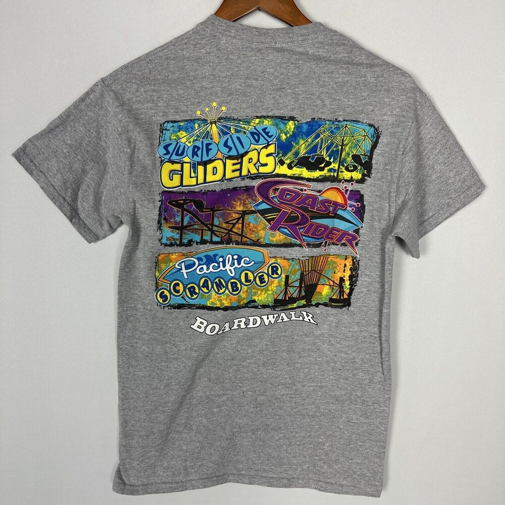 Knotts Berry Farm Boardwalk Shirt‎ Mens S Surfside Gliders Coast Rider Scrambler
